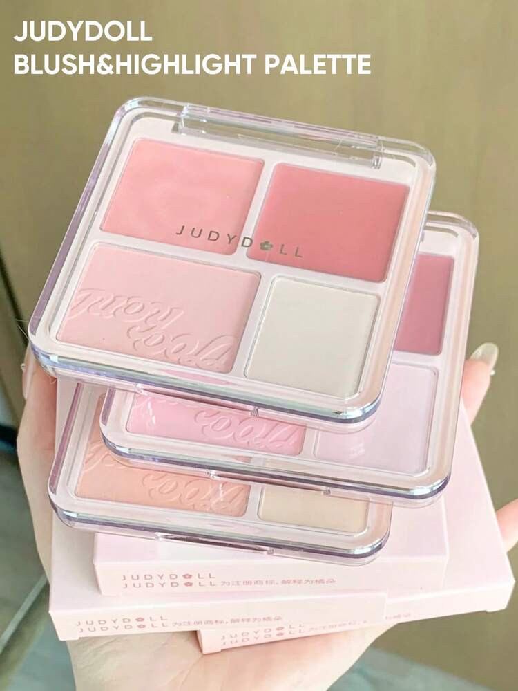 JUDYDOLL 2in1 チーク&ハイライトパレット 9g、チーク&ハイライターコンパクト、クリームチーク、マットハイライター、マルチユース、ナチュラル、デート、休日、ギフト、ニッチな製品、友人/彼女への贈り物、ウェディング必須アイテム、ウェディングゲスト、バチェロレットパーティ、ナチュラルなスクールメイク、スウィートメイク、ブラッドメイク、デートメイク に適しています - #04 - 見る 9