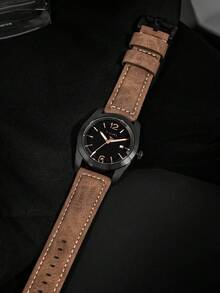 1pc TOMI Battery-Powered Men's Watch, High-Quality Leather Strap, Fashion Casual Watch Suitable For Daily Life, Father's Day, Valentine's Day, Christmas Gift - Multicolor - View 8