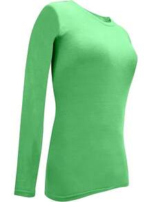 Women's Under Scrub Tee Crew Neck Long Sleeve-Shirt - Light Green - 查看 4