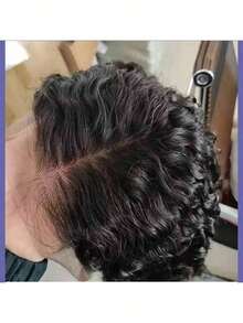 Peluca frontal de encaje de onda de agua transparente de 38 a 40 pulgadas al 250% de densidad, cabello humano rizado natural brasileño, 13x4 pulgadas, para mujeres - 1B - Ver 7