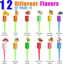 Tips, (Candy Tips), Glow In Dark Jolly Tips, Individually Wrapped Lollipop Accessories, Delicious Flavors (12) - 什錦-24 - 查看 11