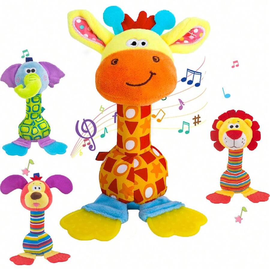 XLiKaa Baby Soft Rattle Shake Bell, Infant Grasping Developmental Toys, Sensory Learning Toys With Teether, Baby Sound, Suitable For 3-6-9-12 Months - Multicolor - View 1