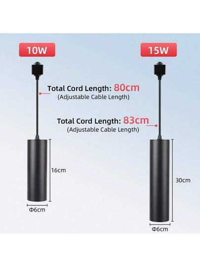 Zwart Round Cylinder Track Hang Light, Home Ceiling Lamp, Metal Tubular Lamp Built In LED, Neutral/Warm 85V 265V Voltage, No Accessories Included, Home, Kitchen Isl Store, Cafe, Dining Room, Living Kitchen, Bar, Corridor, Hotel, Stairs, Clothing Hallway, Exhibition Hall, Reading Room view 9