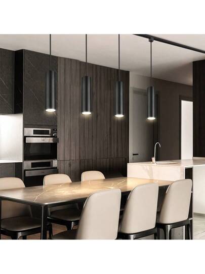 Zwart Round Cylinder Track Hang Light, Home Ceiling Lamp, Metal Tubular Lamp Built In LED, Neutral/Warm 85V 265V Voltage, No Accessories Included, Home, Kitchen Isl Store, Cafe, Dining Room, Living Kitchen, Bar, Corridor, Hotel, Stairs, Clothing Hallway, Exhibition Hall, Reading Room view 2