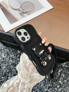 黑色硅胶泰迪熊手机套,单只装,带手机挂绳;马卡龙色保护壳,兼容三星 Galaxy S25、S24、S24 Plus/S24+、S24 Ultra、S20、S21、S22、S23,以及 16、11/11 Pro/11 Pro Max、12/12 Pro/12 Pro Max、13/13 Pro/13 Pro Max、14/14 Pro/14 Pro Max、15/15 Pro/15 Pro Max、16/16 Pro/16 Pro Max;军规级防震硅胶手机壳,防水防摔防刮,复活节生日礼物,国际版,非国内版。 - 黑色 - 查看 3