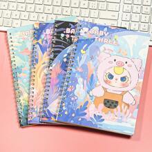 1 Notebook A5 Book School Season Bronzing Cover Hardface Student Supplies This Book School Awards Notebook Book Cartoon Coil Notebook Notebook Lovely Student Stationery Paper Student Awards Random Distribution Of 1 School Supplies,Back To School