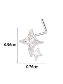 Toppiercing 1 peça de piercing de nariz minimalista e elegante em formato de estrela em aço inoxidável em forma de L, joia moderna para piercing de cartilagem macia no nariz
