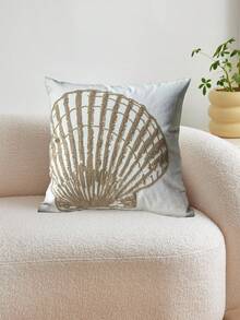 1pc Ocean Themed Starfish Seagrass Embroidery Pillowcase Home Decor - Camel - View 12