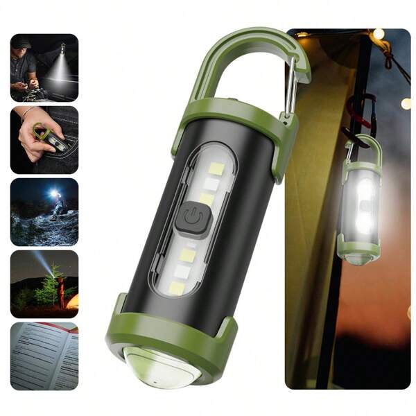 1pc Multi-Function Keychain With Work Light | Mini & Portable + Hook Design, Suitable For Camping, Hiking, Repair Work, Night Running / Strong Lighting, Waterproof & Shockproof, Key Ring All-In-One, Outdoor/Emergency/Daily Essential