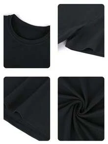 Blusa holgada para mujer, hecha de 100% algodón natural, impresa con el versículo bíblico "La fe vence al miedo", suave y transpirable, uso casual versátil, estilo religioso retro estadounidense, manga corta, adecuada para el transporte diario, reuniones de la iglesia y el té de la tarde de verano para damas en color blanco - Negro - Ver 2