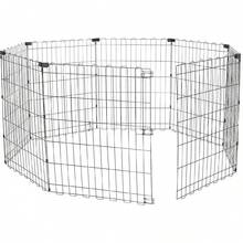 Basics Foldable Octagonal Metal Exercise Dog Playpen - Indoor/Outdoor, No Door, Extra Small (8 Panels, 24 X 24), Easy To Assemble, Store, And Customize, 24" - Puppy, Black-Zxl - Without Door - View 1