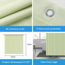 Local Delivery-Clear Shower Curtain Liner Light Weight PEVA, Shower Liner 72x72 Inches, Waterproof, No Chemical Smell With 12 Rust Proof Metal Grommets For Bathroom Shower Curtain - Sage - View 6