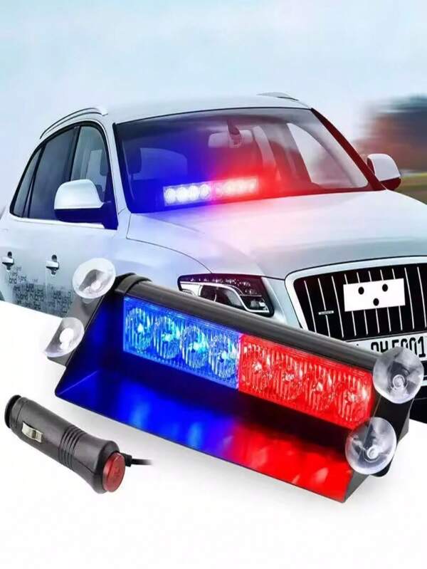8 LED Polizei-Blitze Stroboskoplicht für Auto 12V Notfall Signalleuchten Warnlicht Auto LKW blinkende Windschutzscheibe Blitzlicht
