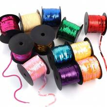 100 Yards/Roll 6mm Colorful Laser Shiny Sequin Ribbon, Gift Wrapping, Flowers, Party Decoration, Wedding, Holiday, Nail Art, Clothing Sequin Decoration
