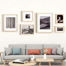 Portafotos de madera en blanco para manualidades de niños, juego de varios tamaños de marcos de fotos de madera DIY, soporte para dibujos y pinturas, decoración de escritorio para niños
