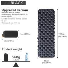 Lightweight 5cm Inflatable Camping Mattress With Pillow | Ultra-Portable & Combinable For Multi-Person | Quick Deflate For Backpacking, Tent Camping & Outdoor Adventures