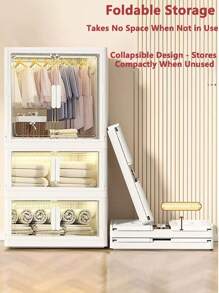 5/4/3/2/1 Layer Foldable Storage Boxes, Home Clothes Toys Organizer Containers, Storage Cabinet For Living Room