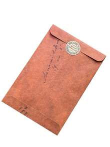 欧式复古信封牛皮纸小众创意简约高档精美信封信头火绘信封10个，学校用品，返校