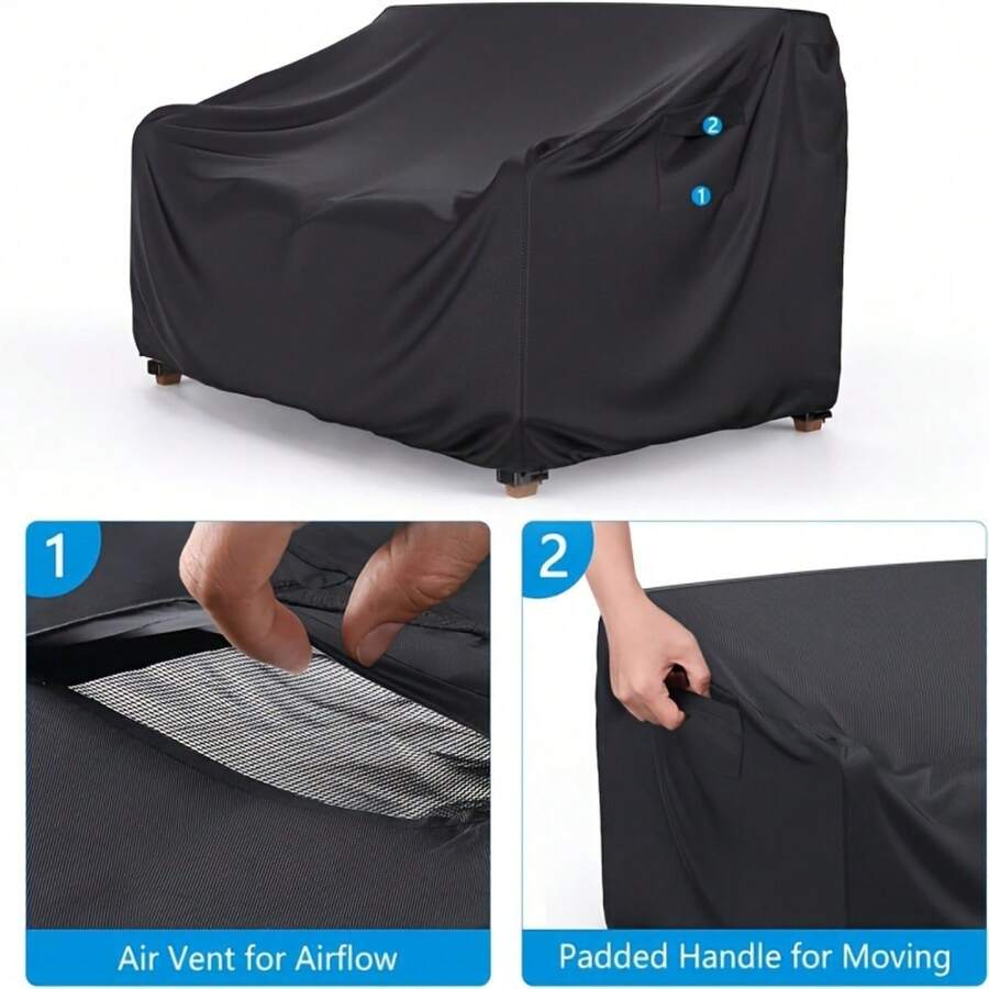 户外家具罩，牛津布沙发罩，耐用户外家具罩，适用于花园家具，防晒沙发罩，耐用户外家具罩，座椅罩，重型花园露台沙发/双人沙发/长椅罩，100%防水户外椅罩，草坪露台家具罩