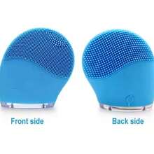 Silicone Electric Facial Cleanser, USB Rechargeable Home Appliance Personal Care Facial Cleanser, High-Frequency Vibration Facial Cleaning Brush, Suitable For All Skin Types Of Men And Women - 藍色 - 查看 3