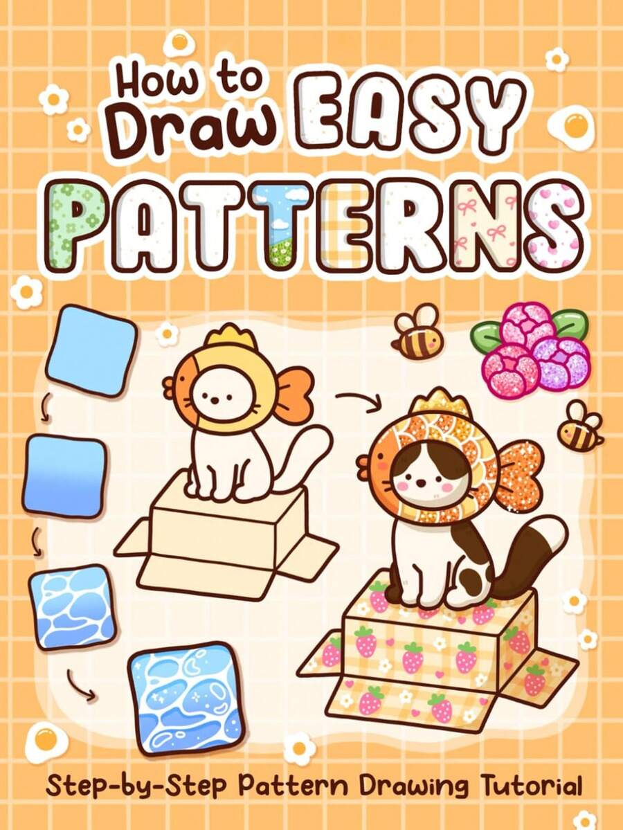 72 Pages/250g, Other 175g) How To Draw Simple Patterns: A Cute And Fun Step-By-Step Guide For Adults And Teens, Practice Coloring, Creativity And Relaxation, Back To School, Learning Supplies - Multicolor - View 1