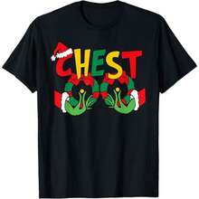 Chest Nuts Matching Chestnuts Funny Christmas Couples Nuts T-Shirt - Black - View 1