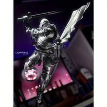 中世纪骑士模型 - 重型复古组装机甲，配有武器配件、盾牌和头盔，非常适合装饰品、电脑装饰和中世纪场景模拟，4 种颜色可选 - 彩色 - 查看 6