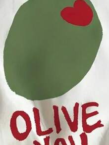 1 Piece, 100% Cotton, A 100% Cotton Loose T-Shirt, Summer Short Sleeve And Crew Neck T-Shirt, Women's Short Sleeve And Crew Neck T-Shirt, Solid Color, Olive Green With Branch, Heart And Letter Patterns, Suitable For Vacation, Daily Casual Wear, Street Wear, White Clothing For Women, Oversized Curved Top, Loose Top For Spring And Summer, 100% Cotton Top, Women's Short Sleeve T-Shirt Pattern, Soft And Comfortable, Daily Wear, Street Wear, Y2k, Beach, Gradient, Vacation, Top, Summer, Spring, -Shirt, Gym, Sports, Party Top, Vintage, Carnival, San, Maija, Women's Top, Women's Clothing, Spring Outfit, Women's Funny T-Shirt For Summer, Vacation, Casual, Car, Women's Clothing For Easter, Carnival, All Seasons, Office/Lounge/Home, Simple, Women's Western Style Clothes, American Retro Style, Outerwear, Autumn, Plus Size, Summer Style T-Shirt. - White - View 4