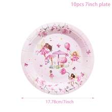 10/80pcs Pink Fairy Theme Birthday Party Supplies Set, Fairy 1st Birthday Party Tableware Set, Suitable For Wedding Birthday Party Decorations - Multicolor - View 11