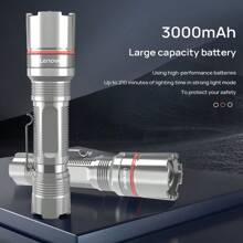 Lenovo Flashlight R2 Small Size And High Performance Optical Lens Ergonomic Design IP55 Protection Level Waterproof And Dustproof Three Light Control Modes Double Safety Protection Ultra-Long Battery Life Gray