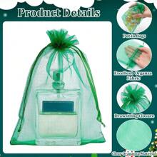 Pack Of 100 Gift Organza Bags Light Green