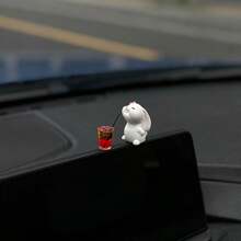 Mini Cute Coffee Cup Rabbit/Dog Decor Ornament For Car Interior Dashboard - Multicolor - View 12