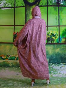 女士碎花围巾长袍，阿拉伯长袍，宽松长袍，四季新款时尚设计 - 彩色 - 查看 4