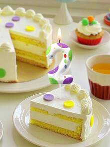 Velas decorativas con tema de cumpleaños de aniversario de estilo anime con lunares y números del 0 al 9, color morado y verde