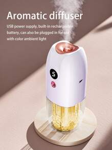 Difusor de aceites esenciales para fragancia del hogar, ambientador de aire, máquina de aromaterapia para decoración de dormitorio y baño, purificador de aire automático con temporizador, rociado de niebla fina y suave, con luz de ambiente de colores, carga USB y de pared/sobremesa de doble uso