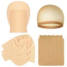 Bald Cap Halloween, 2Pcs Nylon Wig Caps 2Pcs Latex Makeup Bald Cap Adults Women Men Costume Accessory Theme Halloween Party Cosplay - Style a - View 2