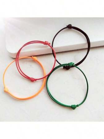 1.5mm Korean Wax Cord DIY Jewelry Making Material Braided Bracelet Candy-Colored Adjustable Unisex Couple Style