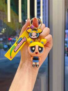 THE POWERPUFF GIRLS 2/3/4pcs Random Creative Cartoon Policewoman Keychain, Cute Delicate Accessory For Backpack, Handbag For Men & Women