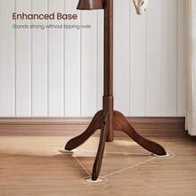 VASAGLE Solid Wood Coat Rack, Free Standing Coat Rack, Tree-Shaped Coat Rack With 8 Hooks, 3 Height Options, For Clothes, Hats, Bags, For Living Room, Bedroom, Home Office - Brown - View 7