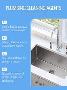 Drain Pipe Cleaning Tablets, Kitchen Pipe & Sink Drain Clog Remover For Grease & Oil Buildup