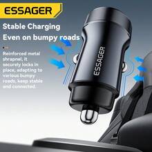 ESSAGER 30W USB And Type C Car Charger Fast Charging For Phone PD QC 18W 12-24V Car Adapter
