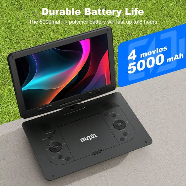 16.9" Portable DVD Player With 14.1" HD Large Screen, Car DVD Players With 5 Hours Rechargeable Battery, USB/SD Card/Sync TV And Multiple Disc Formats