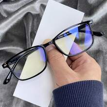 1 Pair Of Blue Transparent Lens Glasses, Unisex - Suitable For Computer, TV, Mobile Phone And Gaming Devices, Fashion Accessories, Y2K Design, Economical, Decorative Flat Glasses, Screen Protection Function, Digital Vision Protection, Style, Durable Structure, Comfortable Fit, Neutral Style, Suitable For Office Workers, IWD 2026 Special, Women's Day Gift For Mom, Gift For Girlfriend, Goddess Day Beauty Gift, Ladies Fashion Gift, Best Gift Choice, Limited Edition, 2026 Exclusive, Premium Quality, Fast Shipping, Top Rated, Gift Ready - màu đen - Xem 11