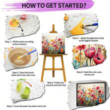 Bộ tranh sơn dầu kỹ thuật số dành cho người lớn và người mới bắt đầu, kích thước 16x20 inch - Bộ sơn acrylic tự làm, không khung, tranh trang trí nhà cửa, món quà hoàn hảo cho sinh nhật, Ngày của Cha, Giáng sinh, Ngày của Mẹ, Ngày Valentine. - Màu Hồng Tươi - Xem 6
