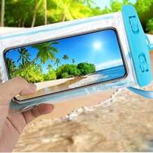 Large Floating Waterproof Phone Bag, All Phones, Suitable For Surfing, Pipeline Travel, Beach, Boating, Fishing, Swimming, Kayaking, Snorkeling, Cruise, Water Park And Other Essential Accessories For Vacation Travel, Suitable For Couples. - 藍色 - 查看 3