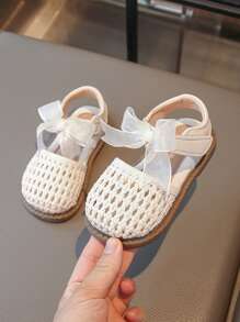 Girls Sandals, Children Woven Closed Toe Shoes 2025 New Summer Hot-Selling Roman Shoes, Soft Bottom Princess Shoes