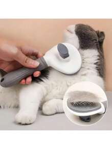 1 Set Pet Grooming Brush Tools, Includes Dog Brush, Cat Brush, Flea Comb, Self-Cleaning Brush, Pet Dematting Brush, Pet Grooming Brush, Pet Massage Brush, Deshedding Brush, Hair Removal Tool, Deshedding Tool, Automatic Hair Remover Brush, Pet Cleaning Tool, Hair Collection Tool, Dog Brush, Cat Brush, Pet Deshedder Brush, Animal Accessories, Pet Supplies, Non-Slip Stainless Steel Dog Comb, Cat Accessories