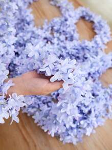 165cm Chiffon Lilac Flower Garland, Party & Wedding Hanging Decor, 1pc. Blue-Purple Artificial Flower Vertical Vines, Hangable. For Wedding Decor, Garden Decor, Living Room Decorations, Room Decor, Outdoor Decor, Home Decor, And Party Decor.
