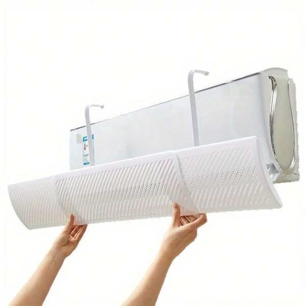 1 pièce Déflecteur d'air conditionné rétractable 3-en-1 - Déflecteur mural d'air conditionné avec technologie anti-soufflage direct, conception perforée réglable pour un refroidissement uniforme et une efficacité énergétique, accessoire de refroidissement domestique blanc élégant, flux d'air confortable, solution de flux d'air réglable, déflexion d'air efficace