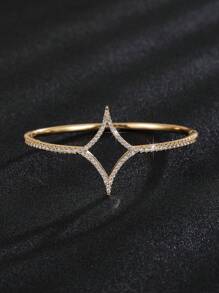 1 pulseira feminina luxuosa, minimalista e requintada, com design de estrela de quatro pontas e pequenos diamantes, adequada como presente de aniversário e feriado para esposa, família, amigos, amante, mãe, para uso diário, festa e festival